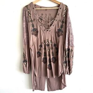 Free People Long Sleeve camisole with Slits Size M